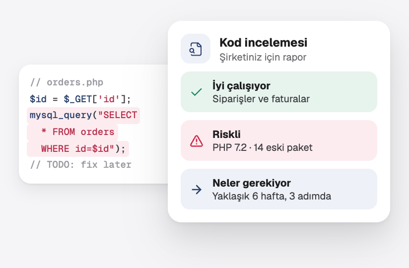 Eski kodun yanında bir kod inceleme raporu: neler çalışıyor, neler riskli ve ne gerekiyor