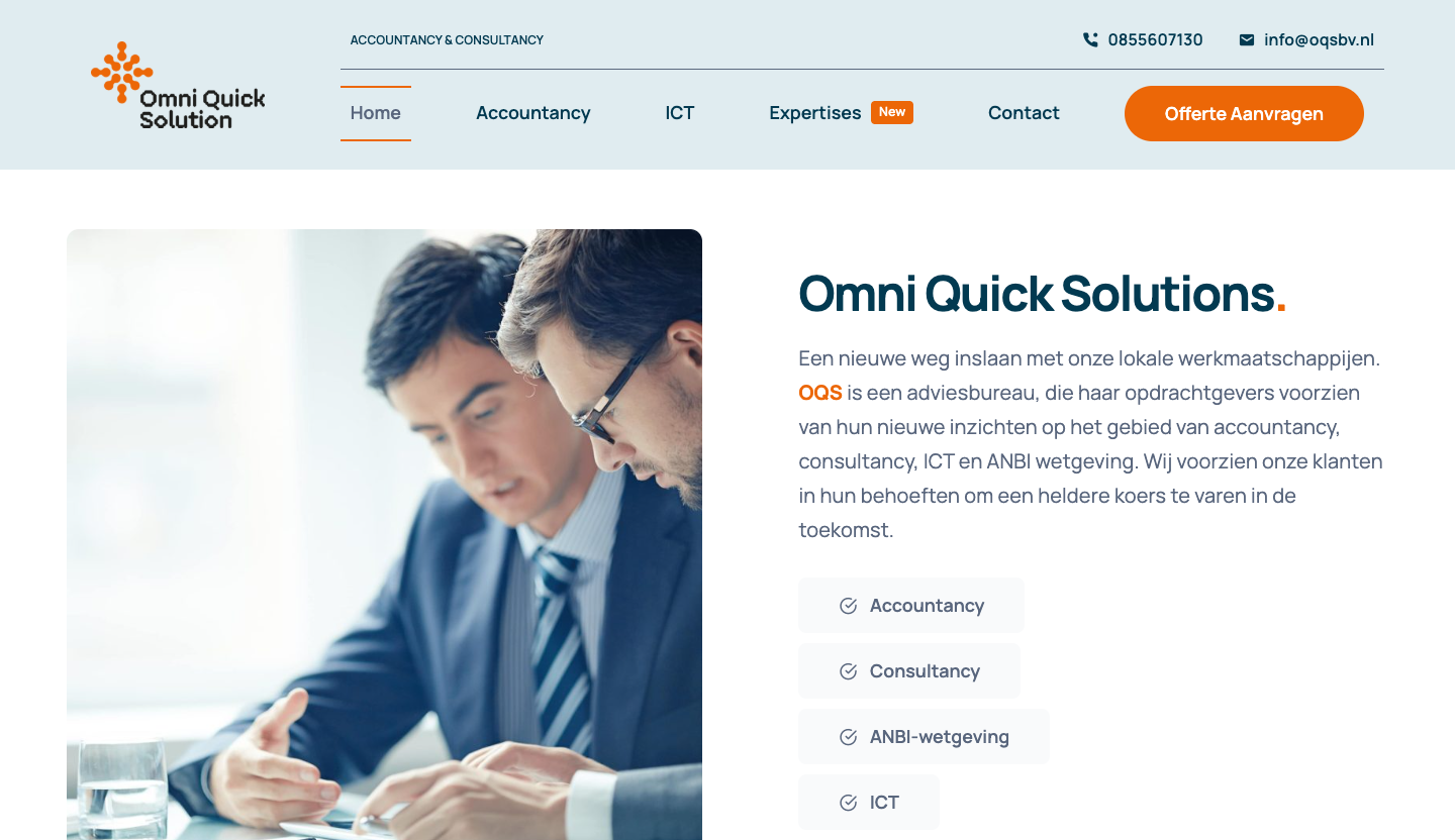 Website of Omni Quick Solutions