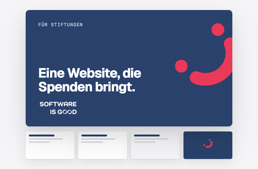 Eine Präsentation für Stiftungen im Stil von software is good