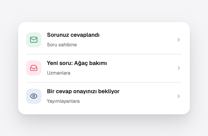 Soru sorana, uzmanlara ve yayımlayanlara giden e-postalar