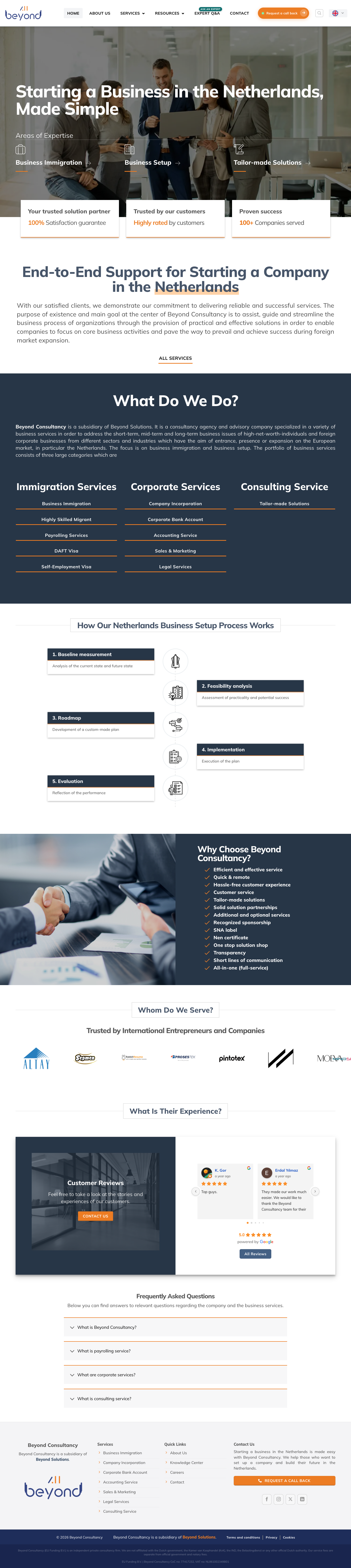 Website van Beyond Consultancy