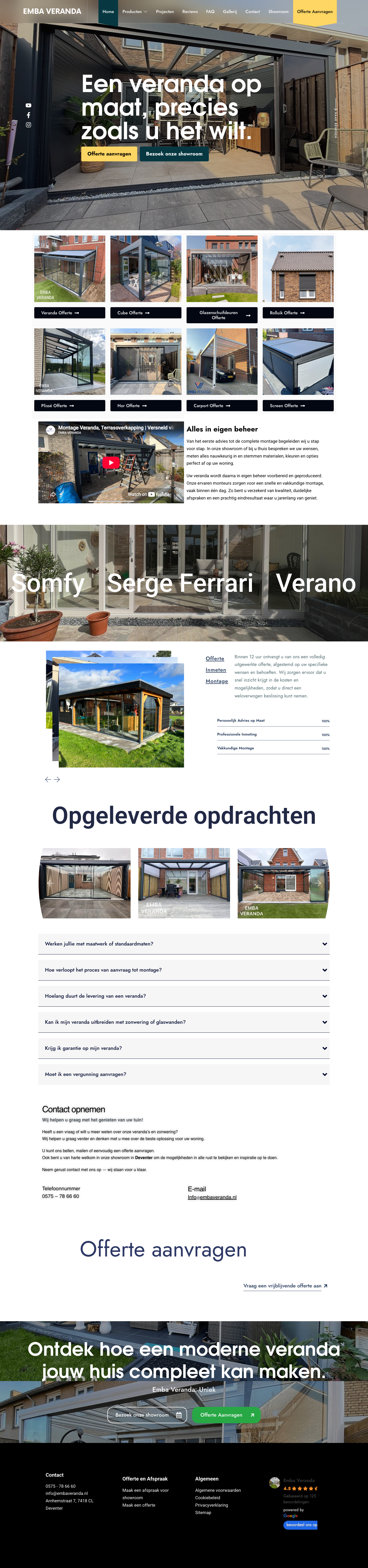 Website van Emba Veranda