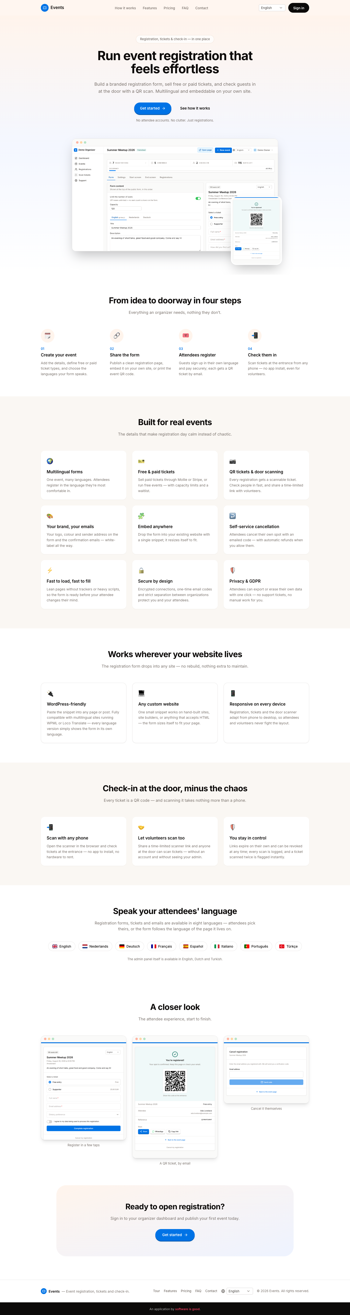 Website van Event App