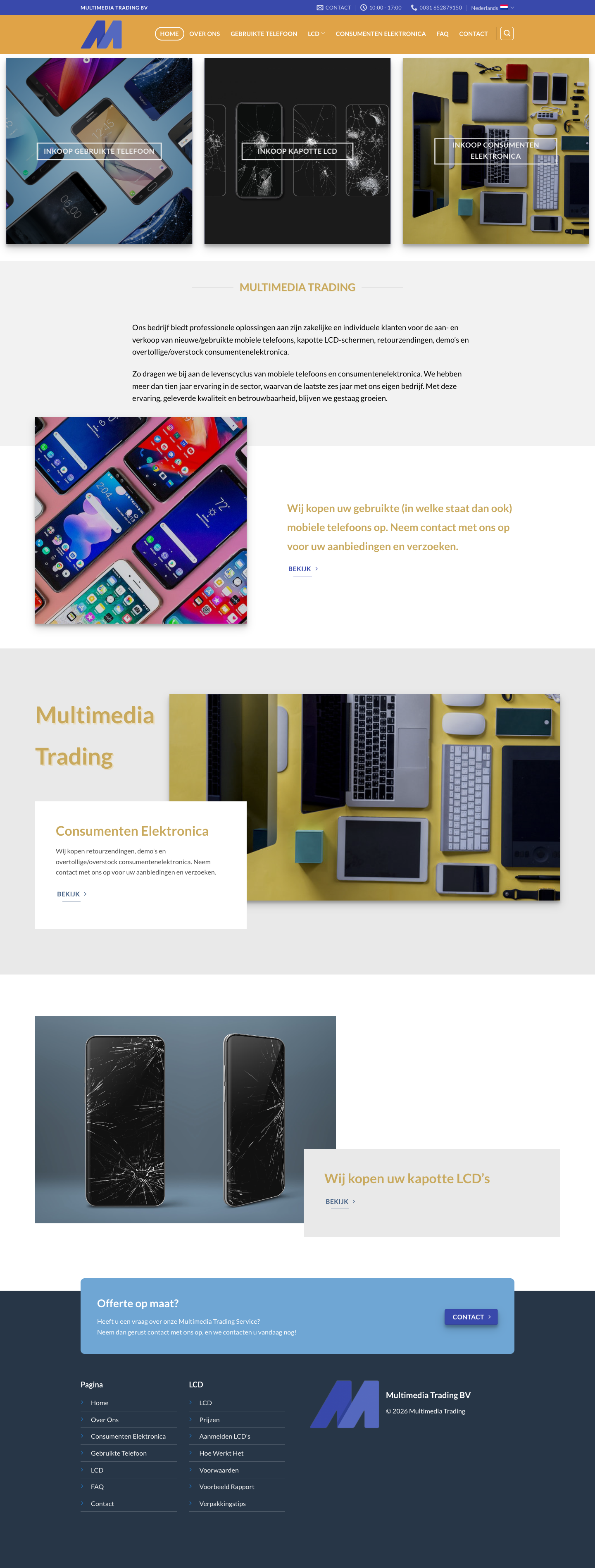 Website van Multimediatrading