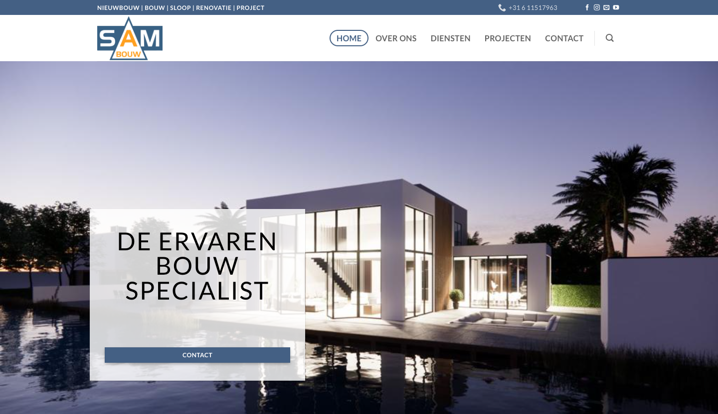 Website of Sam-Bouw